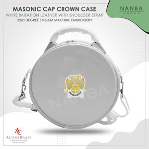 Estuche Masónico Blanco con Bordado Dorado y Blanco de la 32ª Orden de la Hermandad de la Cruz de Águila, con Cierre de Cremallera, Ligero - Product Image 4