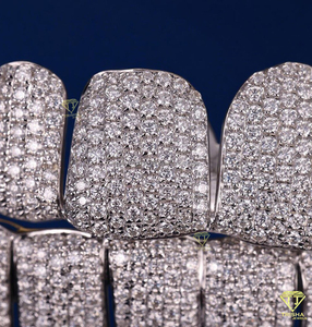 VVS Moissanite <b>Diamond</b> Honeycomb Grillz 925 Sterling <b>Silver</b> Iced Out <b>Teeth</b> Jewelry Custom Fit Luxury - Product Image 3