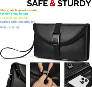 Borsa Impermeabile in Gel di Silice Ignifuga con Cinturino e Doppio Scomparto, Portatile per Passaporto, Contanti, Gioielli, Sicura per <span class=keywords><strong>Casa</strong></span> - Product Image 6
