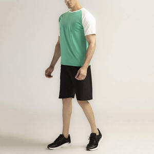 Camiseta raglán personalizada, camiseta con manga raglán, camiseta con bloques de color, camiseta con mangas en contraste, camiseta de cuello redondo para hombre, camiseta 100% algodón. - Product Image 3