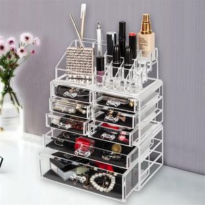 กล่องเก็บเครื่องสำอางใส YF พร้อมลิ้นชักเล็ก 6 ช่อง และลิ้นชักใหญ่ 2 ช่อง - Product Image 3