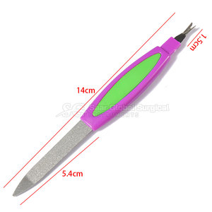 Lime à ongles double face en acier inoxydable de qualité supérieure, droite, durable, action de ponçage fluide, design confortable pour l'entretien des ongles - Product Image 2