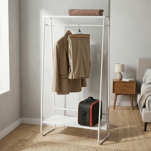 Organizador de Ropa Moderno Ajustable de Hierro Fundido de Doble Nivel para Baño y Armario, Ahorro de Espacio, Tipo Piso, de Taiwán - Product Image 2