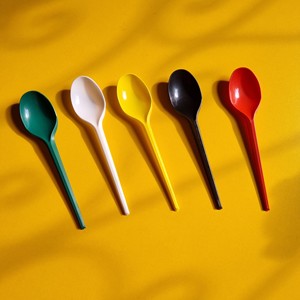 Cuillères en plastique jetables multi-tailles 15cm/21cm pour fêtes, restaurants, restauration rapide, à emporter, rouges, prix bas - Product Image 4