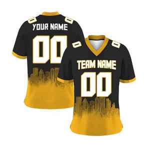 T-shirt tricoté sur mesure pour homme, coupe courte et oversize, style streetwear vintage, sportif, rétro américain, coupe carrée, maillot de football - Product Image 5