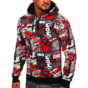 Sudaderas con capucha Impreso Última moda Hombres All Over Print Sudadera con capucha Impresión personalizada Heavyweight Men's Premium Fleece - Product Image 3