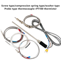 Sonde de température à résistance thermique PT100, type à ressort de compression, thermocouple à vis type K/E, filetage M6