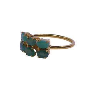 Wedding Wear 925 Sterling <b>Silver</b> Gold Plated Jewelry <b>Emerald</b> Gemstone Women Wear Classic <b>Ring</b> - Product Image 2
