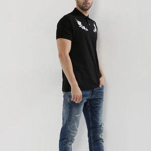 Polo en coton brodé élégant et respirant pour un confort quotidien - Product Image 3