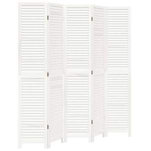 Separador de ambientes y biombo de 5 paneles de madera maciza de Paulownia blanca - Product Image 2