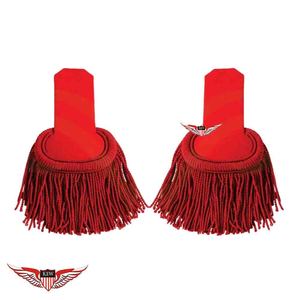 Mejores Fabricantes de Epaulettes Rojas Personalizadas, Elegantes y Ceremoniales con Hilo de Oro y Flecos de Mylar - Product Image 1