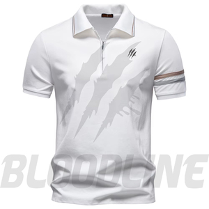 Camisa de Manga Corta para Hombre Bloodline, Blanca, Transpirable, Formal, con Logotipo Frontal, Corte Regular, Tejido de Algodón de 220g - Product Image 1