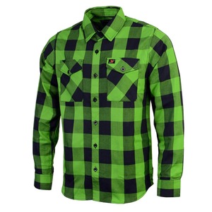 Camisa de Franela a Cuadros Verde y Negra de Algodón Premium para Hombre, Manga Larga, Estilo Casual, Proveedor Mayorista - Product Image 2