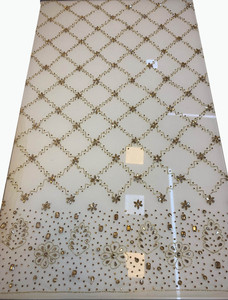 Luxury Traditional Handmade Beaded Embroidered Floral Gold Eco-Friendly High Quality Spandex/Nylon Mesh <b>Lace</b> Rhinestones Silver - Product Image 5