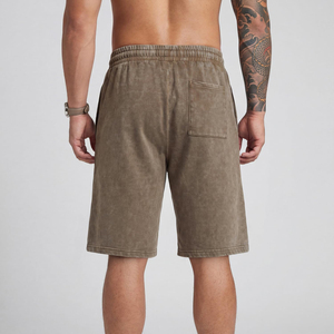 Lightweight Custom Vintage Loose Blank Acid Wash Plain Sun Faded Screen Printing Streetwear Clothing for Men Summer Shorts - Product Image 2