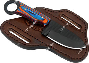 Cuchillo Skinner Profesional de Acero de Alto Carbono 1095 con Agarre para Dedos, para Caza, Camping y Uso Diario (EDC), con Espiga Recta y Bisel, Funda de Madera Pakka, OEM - Product Image 4