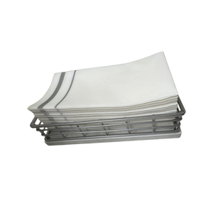 Support à serviettes en bois avec cadre métallique – Panier à serviettes en chêne et fer pour comptoir de salle de bain, salle d'eau et table à manger - Product Image 6