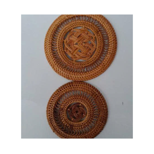 Vietnam Handmade Natural Rattan Charger Plate Round Wicker Decorative Tray Dining <b>Table</b> Styling Wholesale - Product Image 3
