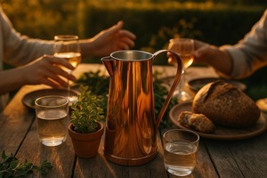 Copper Water <b>Jug</b> 1.5L Stainless Steel Inner Minimalist Design Durable Pitcher for <b>Drinks</b> Party Use - Product Image 6