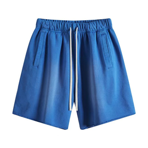 Shorts pour hommes en coton délavé style vintage rétro, coupe confortable, tenue décontractée et tendance pour l'été - Product Image 4