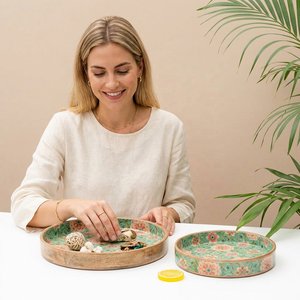 Plateau élégant fait main avec un design imprimé coloré, fabricant et exportateur leader de plateaux de service de haute qualité - Product Image 1