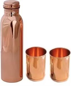 Bouteille d'eau classique en cuivre pur, écologique, bouteille ayurvédique bien-être, design haut de gamme, idéale pour l'hydratation, la maison, le bureau, les voyages - Product Image 6