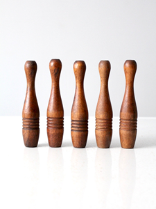 Wooden Skill Development <b>Bowling</b> Game Natural Handcrafted Polished Skittles Pin Set Educational Play Equipment Birthday Gift - Product Image 6