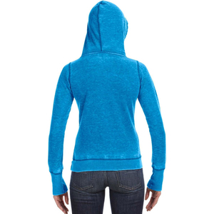 เสื้อฮู้ดผู้หญิง WOLF AKIMBO ผ้าวูล/ไนลอน ล้างสีแบบแอซิดวอช แขนยาว สวมใส่สบาย มีกระเป๋าจิงโจ้ เหมาะสำหรับฤดูหนาว - Product Image 2