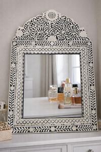 Handmade Wooden Inlay Bohemian Design Eco-Friendly Durable Decorative Wall Mirror Frame for Home Decor and Vanity Use - Product Image 6