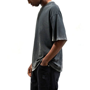Camiseta Oversize para Hombre con Lavado Ácido, 100% Algodón, Etiqueta Privada Personalizada, Transpirable, de Secado Rápido, Estilo Urbano, al por Mayor, del Mejor Proveedor - Product Image 3