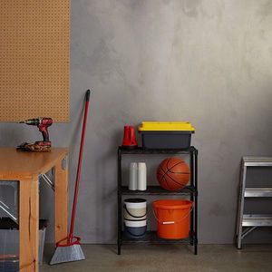 Scaffale in Ferro Rivestito in Plastica a 3 Ripiani Nero 350*600*850 Materiale PVC 600D Facile da Montare - Product Image 5