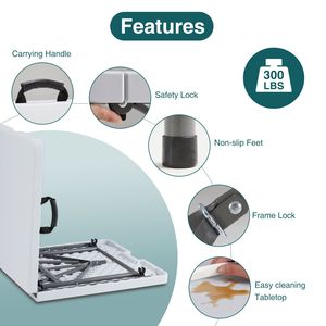 Tavolo pieghevole portatile resistente da 4 piedi con maniglia per il trasporto per attività interne ed esterne come feste di picnic in campeggio - Product Image 5