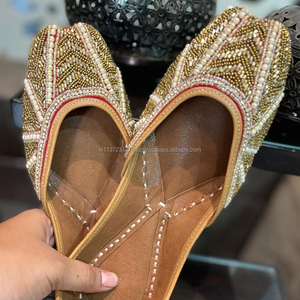 Punjabi Jooti Indian Khussa Shoes Women Flat Back Open Ethnic