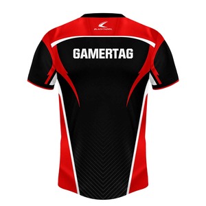 Servicio OEM Personalizado, Jersey Deportivo con Cuello en V para Hombre, Rojo y Negro, Impresión por Sublimación, Secado Rápido, Ropa Deportiva de Poliéster - Product Image 2