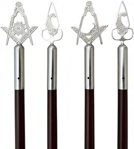 Masonic Regalia <b>Silver</b> Masonic Blue Lodge <b>Tops</b> Set with MM Emblem Freemason Masonic Pole (Set of 4) - Product Image 2