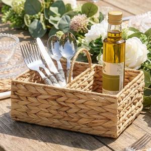 Porta Utensilios de Cocina de Jacinto de Agua Vietnamita, Porta Cubiertos Boho de Jacinto de Agua, Decoración de Cocina de Fibra Natural al por Mayor - Product Image 1