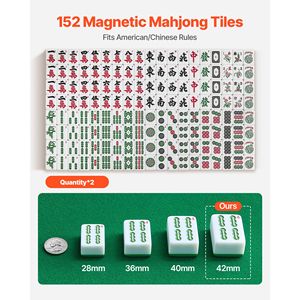 Tavolo da Mahjong Automatico Stile Classico con Tessere da 42 mm, 2 Set (152 Pezzi), Design a Montagna Russa, Pieghevole e Facile da Usare - Product Image 3