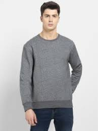 Sweat-shirt à col rond pour homme, couleur olive unie, 100% coton, manches régulières, tricoté pour l'hiver - Product Image 4