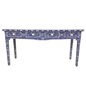 Custom Handmade Bone Inlay Entryway Console Table With Decorative Storage And Contemporary Home Styling - Product Image 2