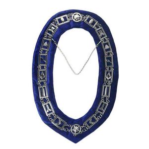 Collar Masónico de Past Master Blue Lodge con Cadena, Terciopelo Bordado y Joyas Metálicas, Insignia de Tela Cosida con Encaje - Product Image 5