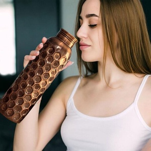 Pure Copper Water <b>Bottle</b> 1 Litre Leak-Proof Ayurvedic <b>Flask</b> Handmade Yoga Health Benefits <b>Bottle</b> for Hydration Eco-Friendly. - Product Image 5