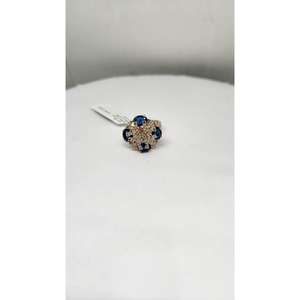 Anillo de Lujo de Oro de 9K para Mujer con Diamantes Naturales de 0.58ct SI, Piedra de Color de 2.02ct, Diamantes Pequeños, Certificado IGI, Joyería Chapada en Rodio - Product Image 1