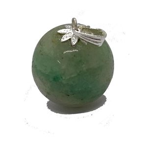 Colgante de Bola de Aventurina Verde Natural Grabado, Colgante de Cristal de Moda de Gujarat - Para el Día de la Madre - Product Image 1