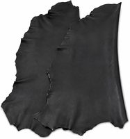 Véritable peau de mouton pleine fleur noire pour confection de vêtements