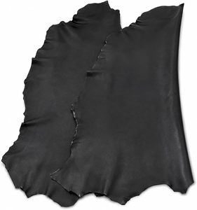Véritable peau de mouton pleine fleur noire pour confection de vêtements - Product Image 1