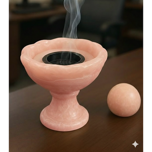 เตาเผาเครื่องหอมแบบพกพา ทำจากไม้และเรซิ่น สำหรับใช้กับน้ำมันหอมระเหย - Product Image 6