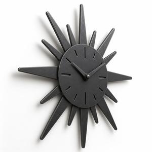 <b>Oversized</b> 60cm Metal Sunburst <b>Wall</b> <b>Clock</b> Silent Movement Oxidised Black Handmade Home Decor - Product Image 2