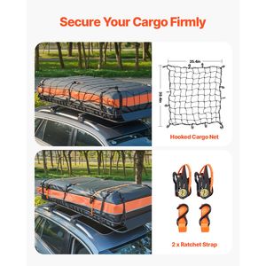 Cesto Portatutto Universale da Tetto 84 x 39 x 4.1 pollici, Borsa Cargo 7.9 x 3.9 x 10.2 pollici, Rete e Cinghie a Cricchetto, Costruzione in Lega di Alluminio - Product Image 6