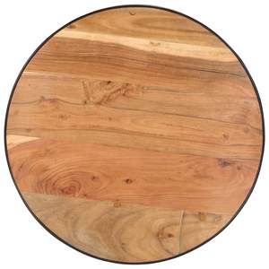 Table basse ronde moyenne en bois d'acacia massif, couleur noire - Product Image 3