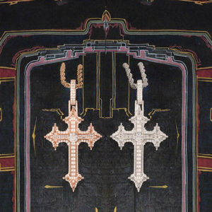 Collier pendentif en argent sterling 925 avec lettres de l'alphabet en forme de canal, serti de moissanite et de perles d'eau douce, bijoux hip-hop glacés - Product Image 4